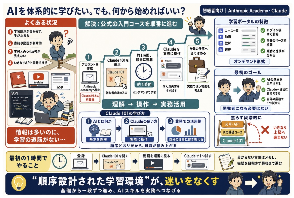AIを体系的に学びたいが、どこから始めればいいか分からない