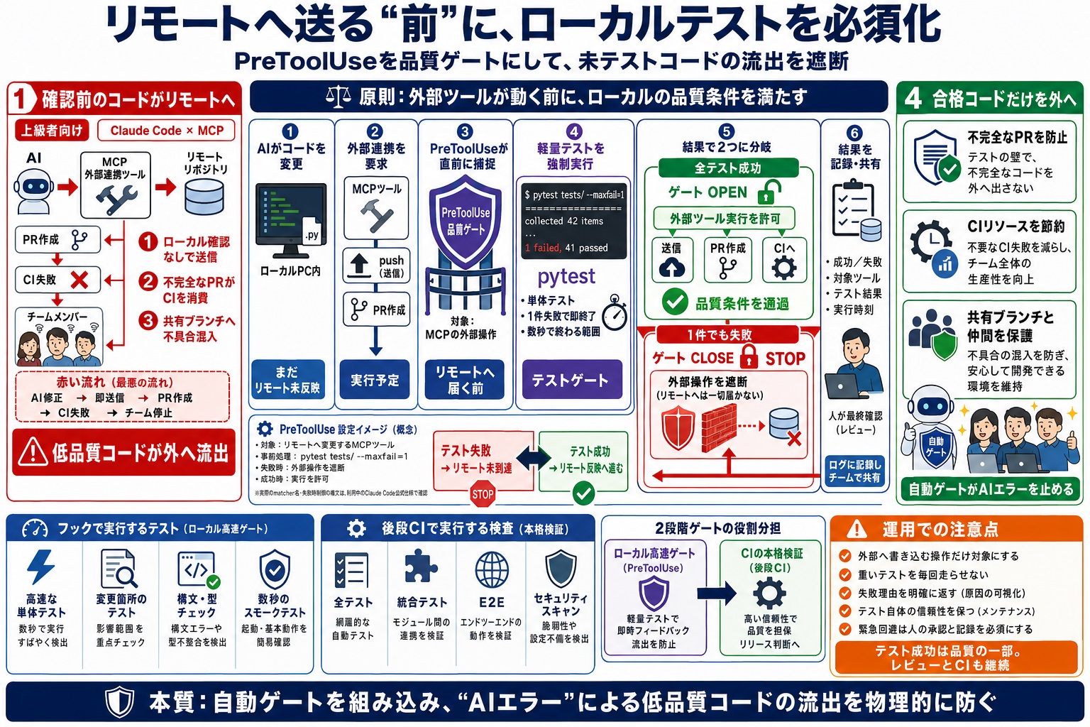 外部連携ツールを通じて、品質を満たさないコードがリモートに反映されてしまう