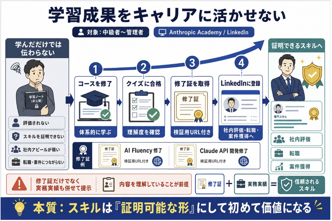 学習成果をキャリアに活かせない